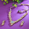 Sukkhi Enticing Sky Blue And Golden Kundan Gold Plated Traditional Necklace Set for Women