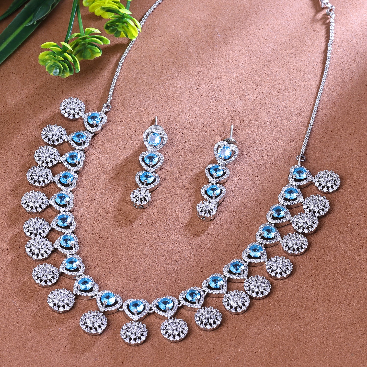 Blue Necklace Earring Sets | Blue Stone Zircon Jewelry Set | Pera Cz Jewelry  Wedding - Jewelry Sets - Aliexpress