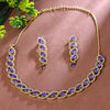 Sukkhi Titillating Purple And Golden Austrian Stone Gold Plated Traditional Necklace Set for Women