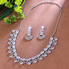 Sukkhi Delightful Silver CZ Stone Rhodium Plated Traditional Necklace Set for Women