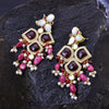 Sukkhi Pretty Pink Color Stone Gold Plated Dangler Earrings for Women