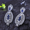 Sukkhi Junoesque Blue And Silver CZ Stone Rhodium Plated Dangler Earrings for Women