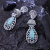Sukkhi Superb Blue And Silver Color Stone Rhodium Plated Dangler Earrings for Women