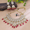 Sukkhi Enticing Red And Golden Austrian Stone Gold Plated Traditional Necklace Set for Women