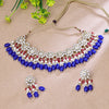 Sukkhi Winning Blue Kundan Gold Plated Traditional Necklace Set for Women