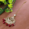 Sukkhi Engaging Red And Golden Kundan And Color Stone Gold Plated Traditional Maang Tikka for Women