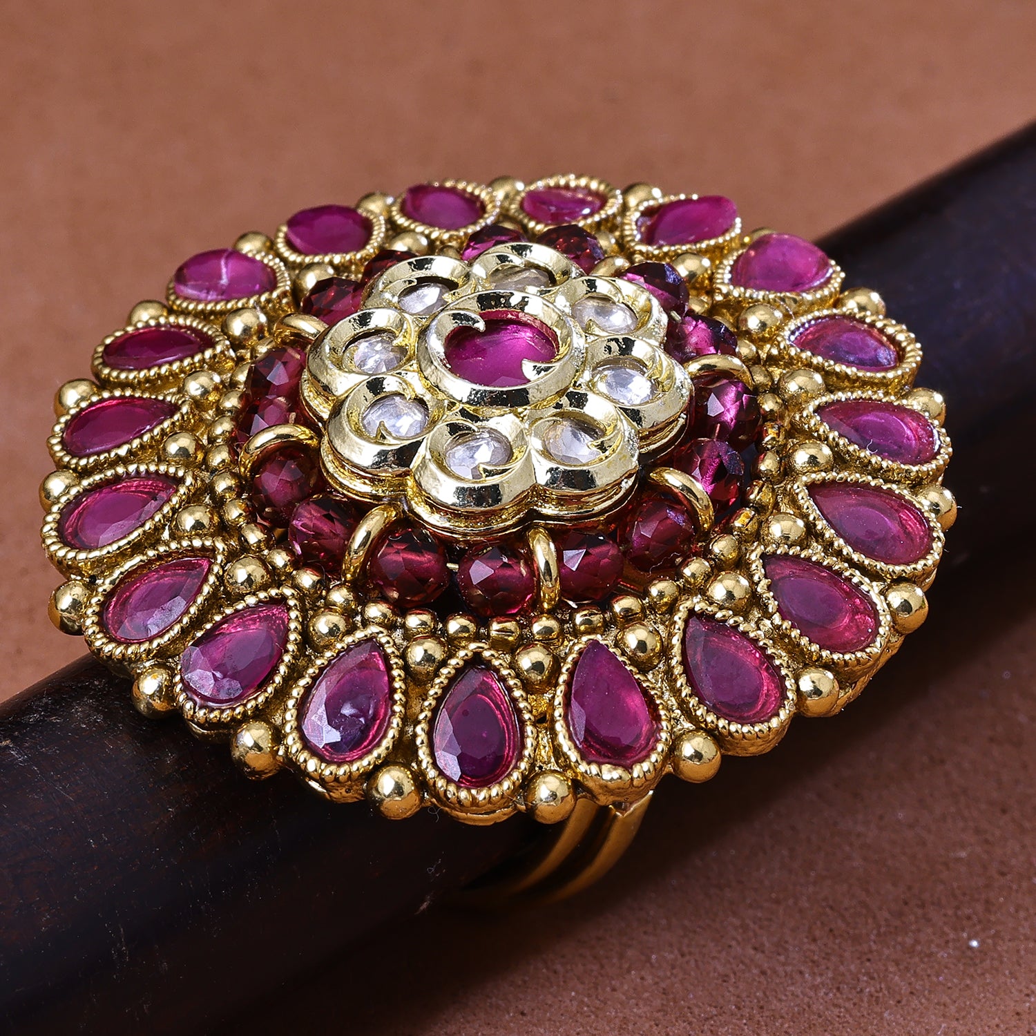 Buy Women's Polki Stone Jodha Ring By Bindhani