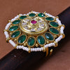 Sukkhi Hypnotic Green Kundan And Color Stone Gold Plated Traditional Finger Ring for Women