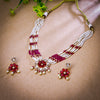 Sukkhi Intriguing Red And White Austrian Stone Gold Plated Traditional Necklace Set for Women