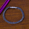 Sukkhi Alluring Blue Color Stone Rhodium Plated Party Wear Bracelet for Women