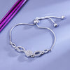 Sukkhi Good-Looking Silver CZ Stone Rhodium Plated Party Wear Bracelet for Women