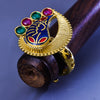 Sukkhi Lovely Multicolor Color Stone Gold Plated Traditional Finger Ring for Women