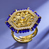 Sukkhi Ravishing Blue And Golden Color Stone Gold Plated Traditional Finger Ring for Women