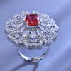 Sukkhi Sublime Red And Silver CZ Stone Rhodium Plated Traditional Finger Ring for Women