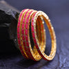 Sukkhi Perfect Pink Color Stone Gold Plated Traditional Set Of 4 Bangles for Women