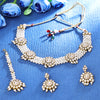 Sukkhi Pretty Gold Plated Floral Choker Necklace Set For Women