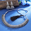 Sukkhi Shimmering Oxidised Choker Necklace Set For Women