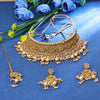 Sukkhi Temple Gold Plated Choker Necklace Set For Women