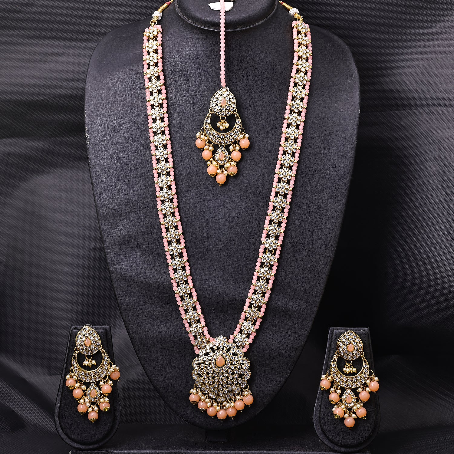 Sukkhi Circular Gold Plated Long Haram Necklace Set For Women