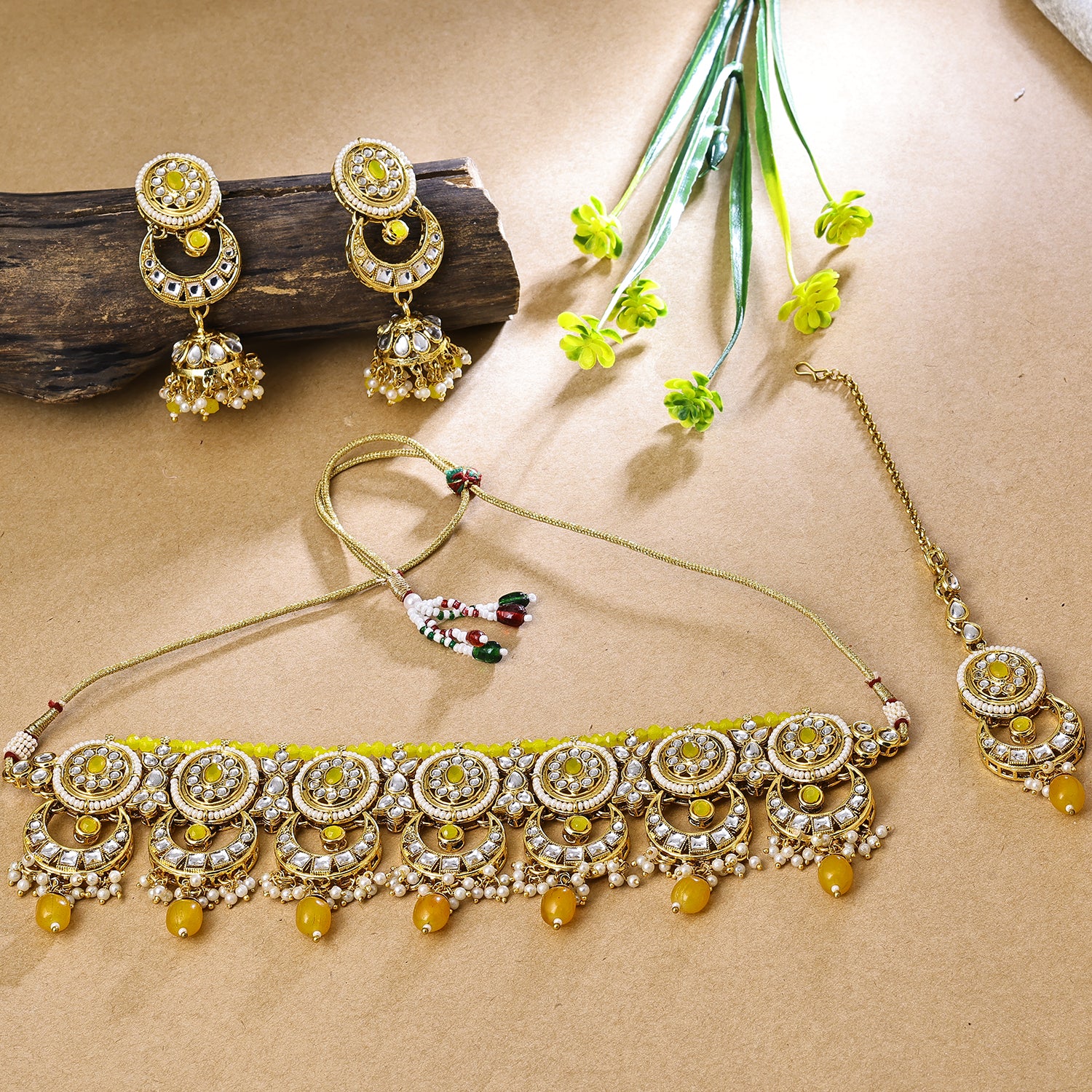 Sukkhi Ethnic Gold Plated Choker Necklace Set For Women