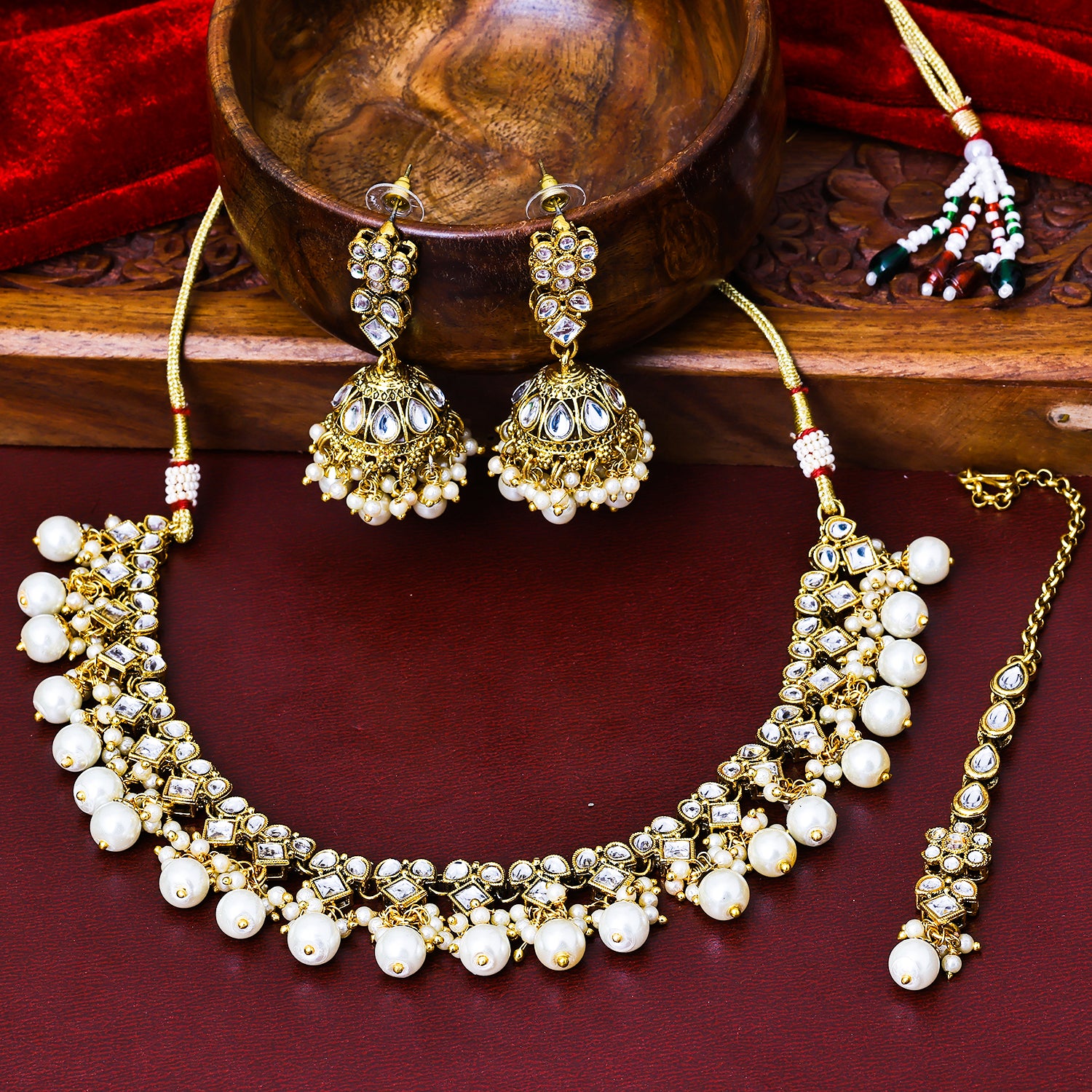 Sukkhi Elegant Gold Plated Choker Necklace Set For Women