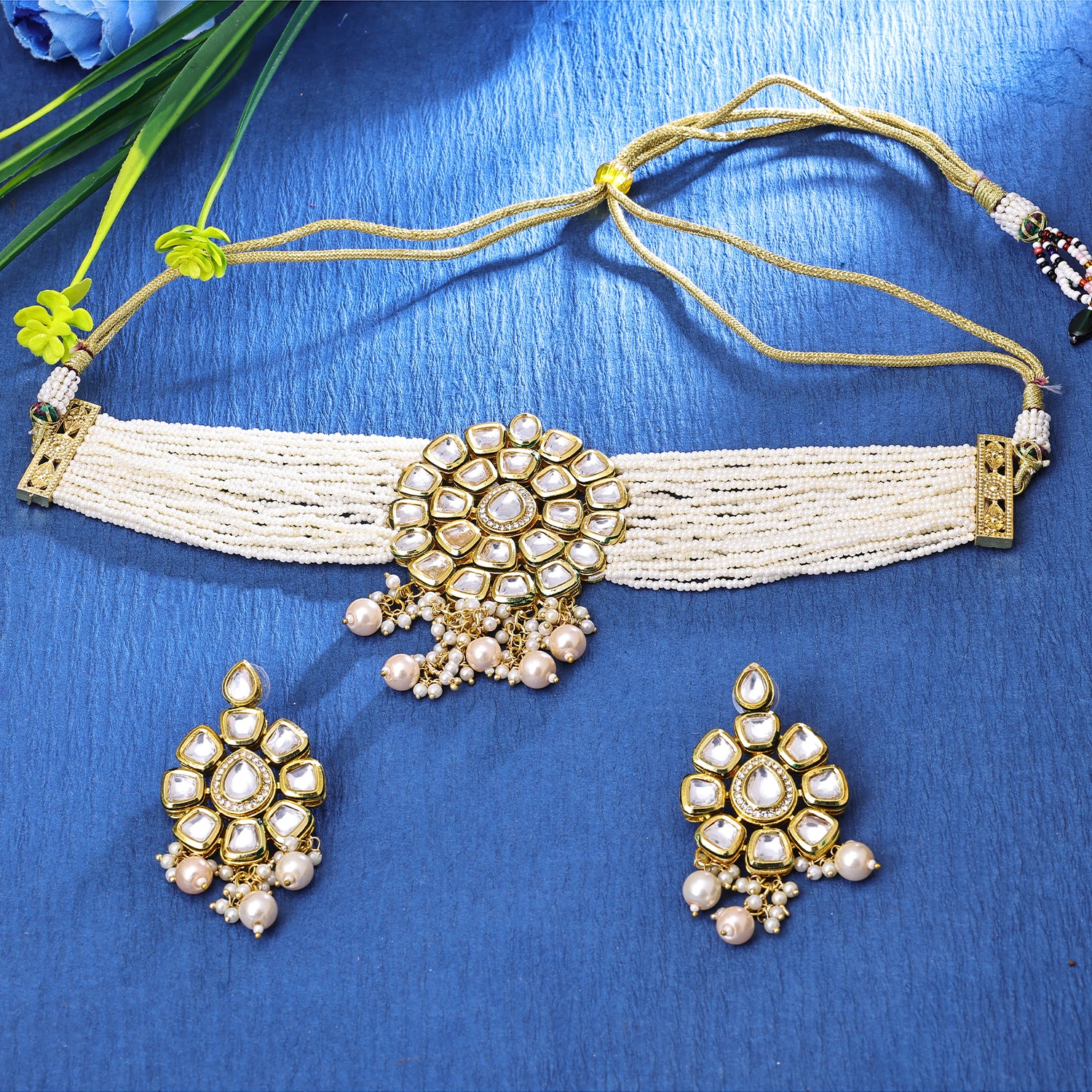 Sukkhi Divine Gold Plated Choker Necklace Set For Women