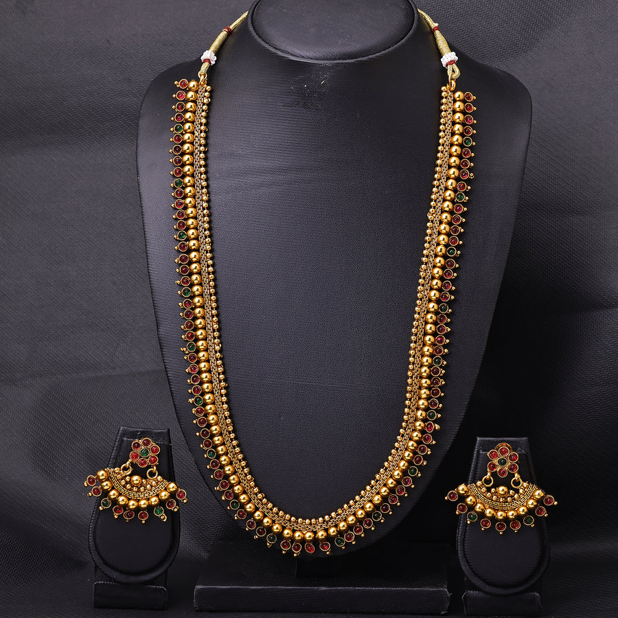 Sukkhi Fine Gold Plated Long Haram Necklace Set For Women