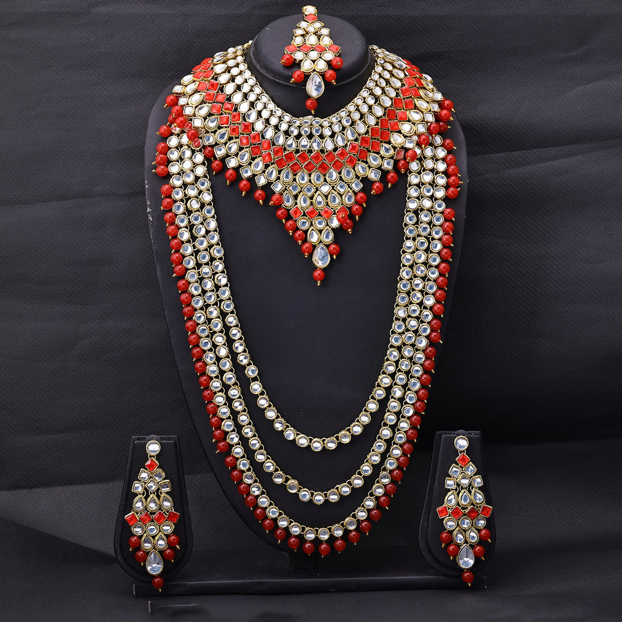 Sukkhi Trendy Gold Plated Dual Necklace Necklace Set For Women