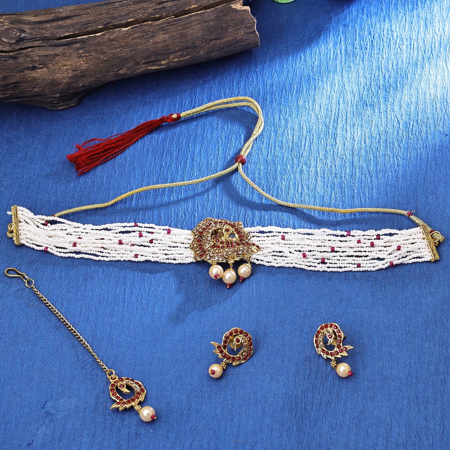 Sukkhi Classic Gold Plated Choker Necklace Set For Women