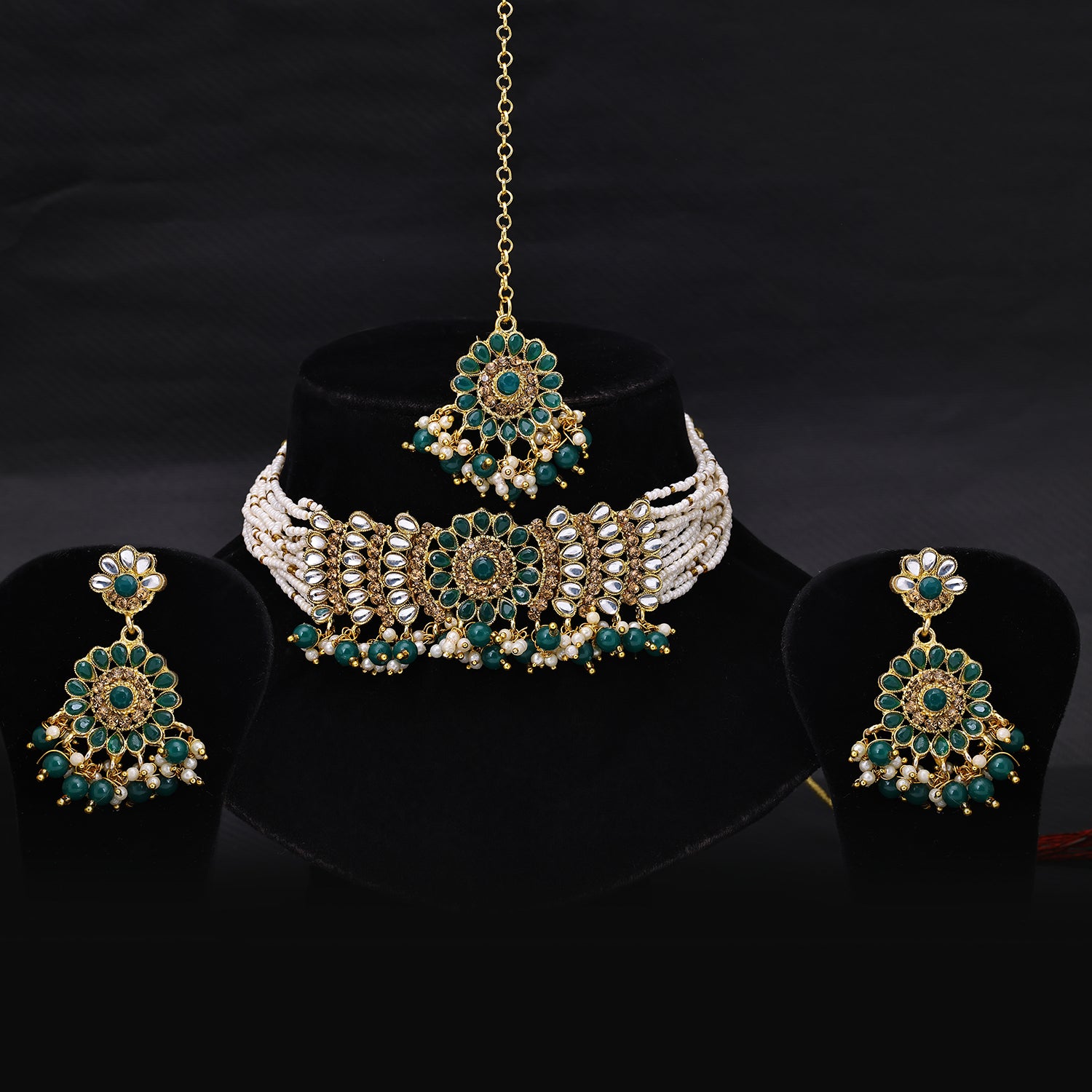 Sukkhi Delicate Gold Plated Choker Necklace Set For Women