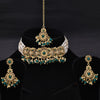 Sukkhi Shimmering Gold Plated Choker Necklace Set For Women