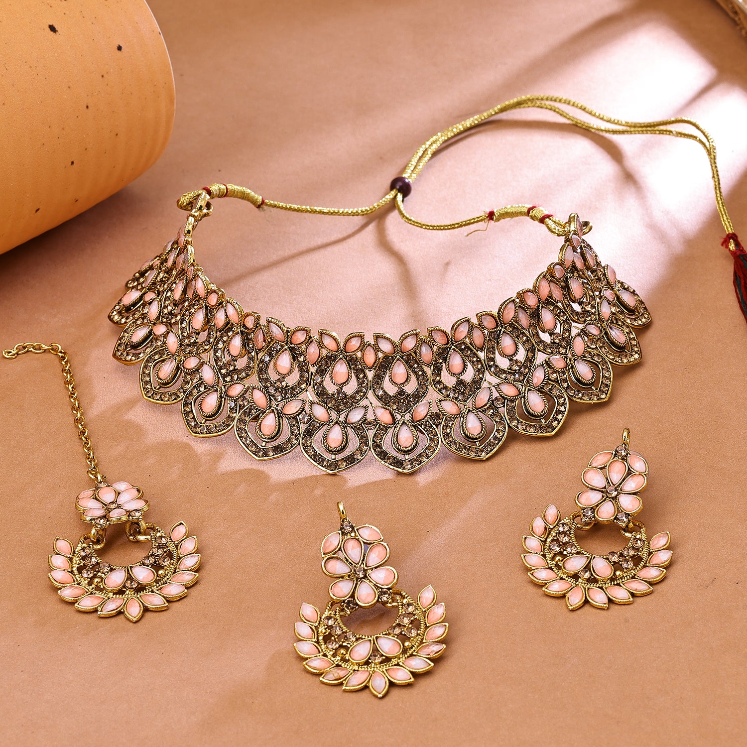Simple Jewellery Set For Lehenga Sukkhi Exclusive Gold Plated