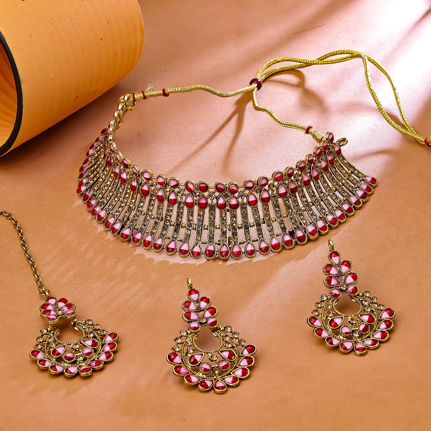 Sukkhi Eye Gold Plated Choker Necklace Set For Women