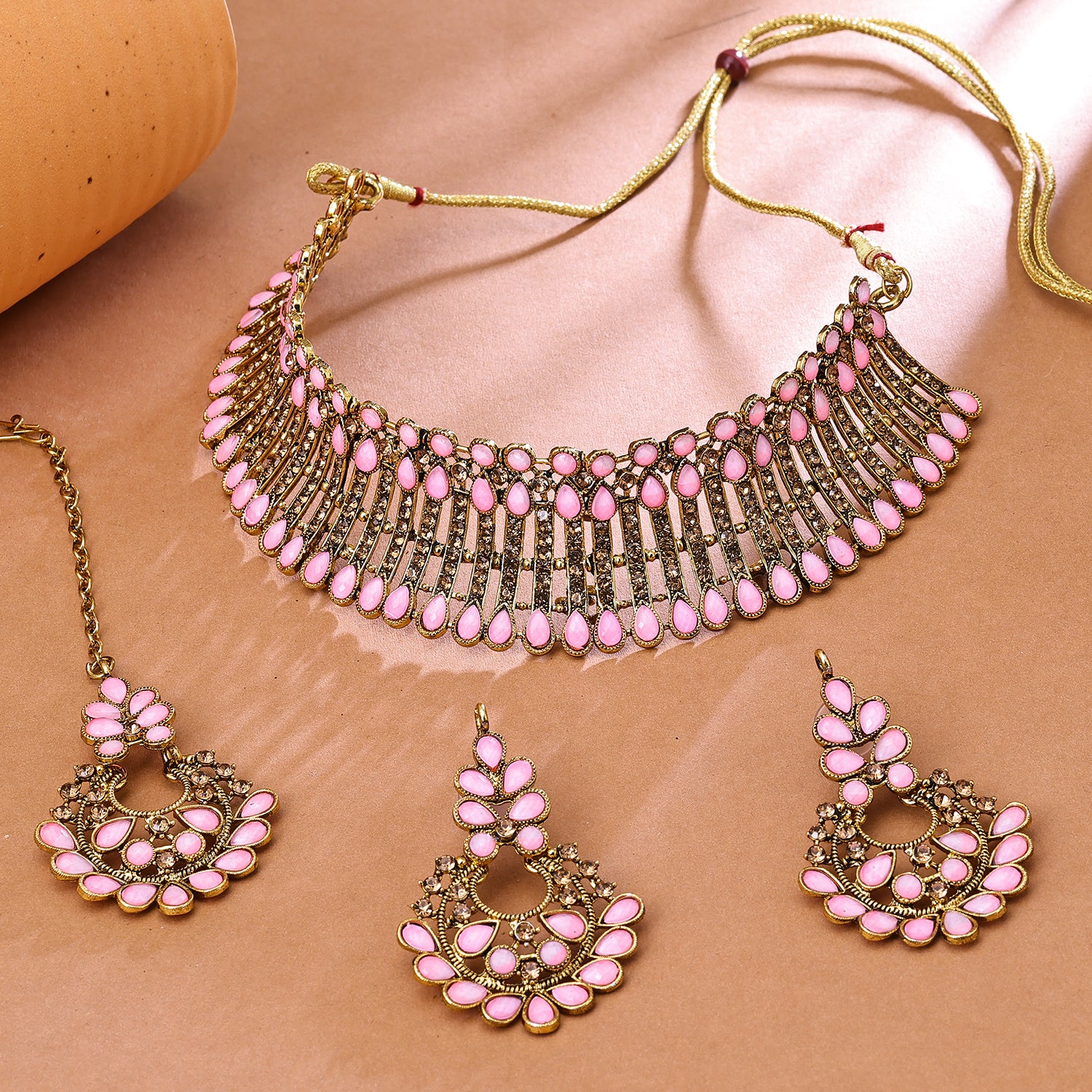 Sukkhi Eye Gold Plated Choker Necklace Set For Women