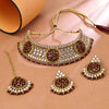 Sukkhi Gold Gold Plated Choker Necklace Set For Women