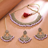 Sukkhi Fancy Gold Plated Choker Necklace Set For Women