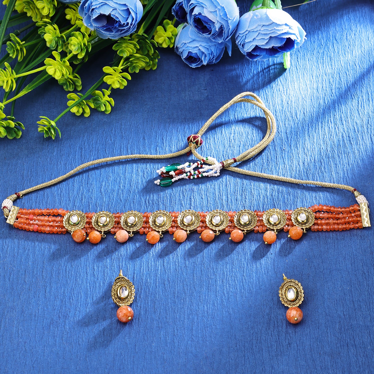 Sukkhi Good-looking Gold Plated Choker Necklace Set For Women