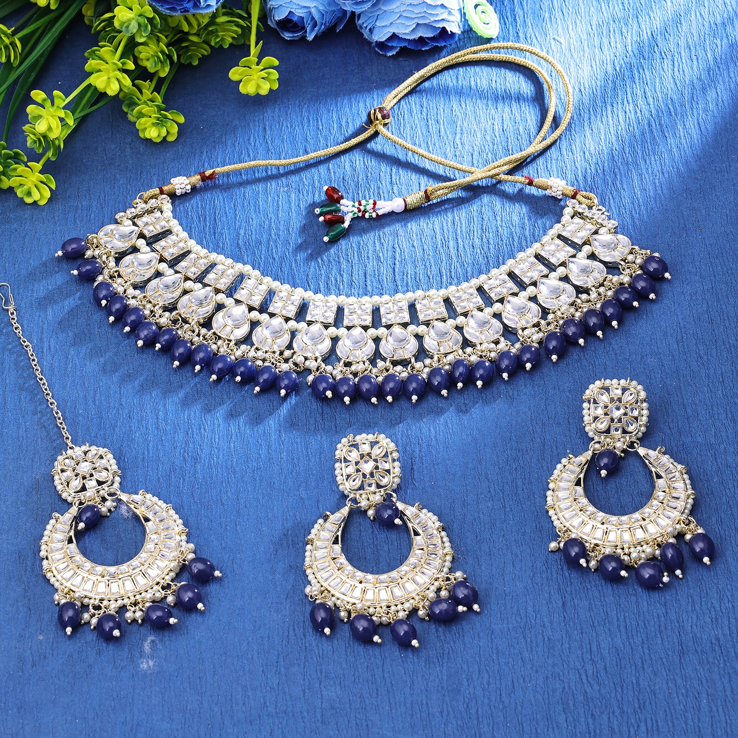 Sukkhi Wonderful Gold Plated Choker Necklace Set For Women