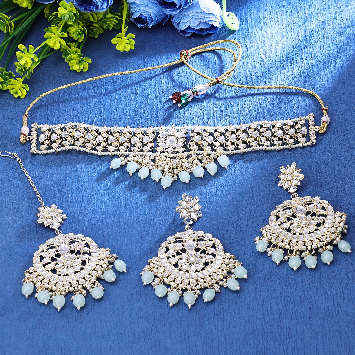 Sukkhi Sublime Gold Plated Choker Necklace Set For Women