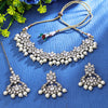 Sukkhi Fanciable Rhodium Plated Choker Necklace Set For Women