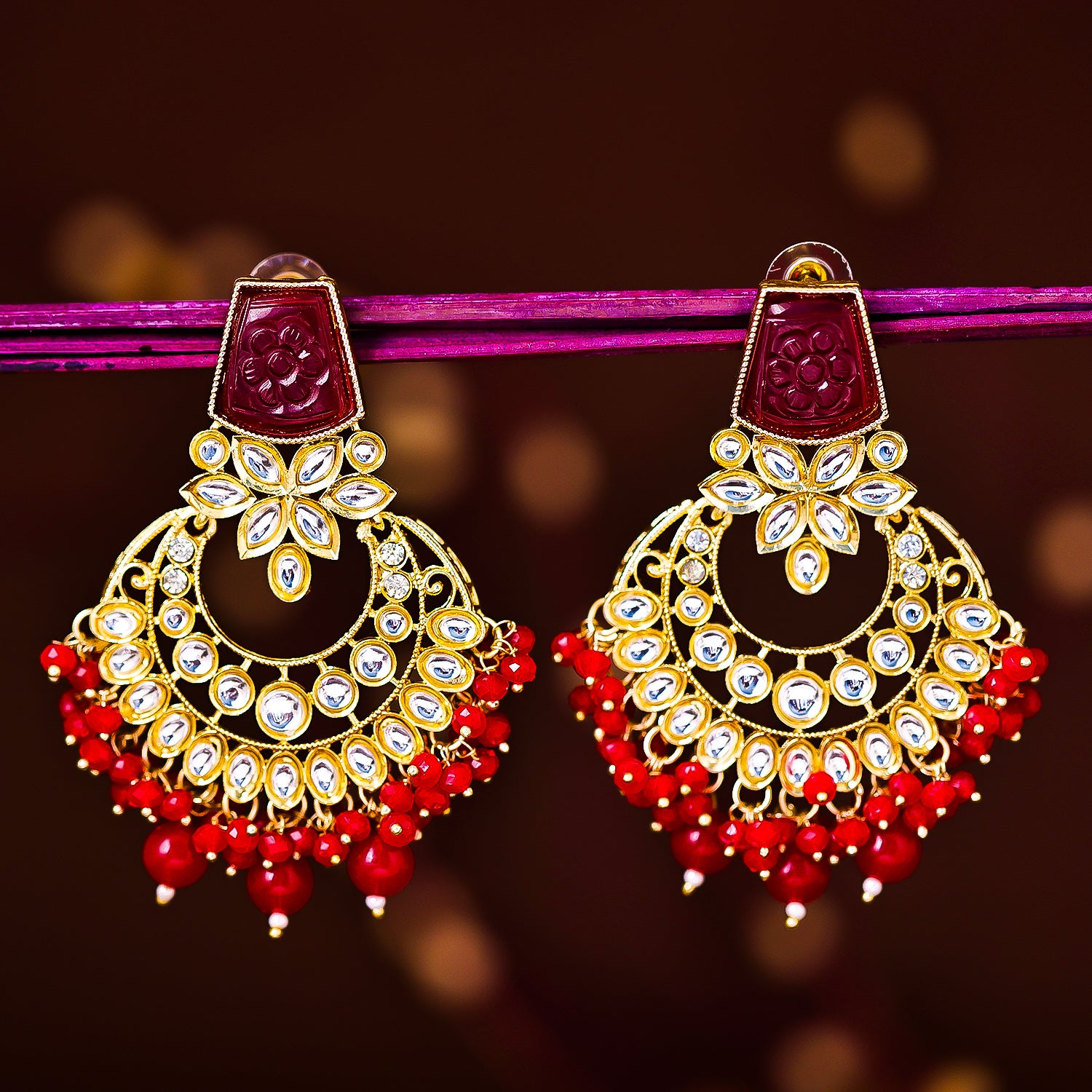 Sukkhi Pretty Dazzling Pearl Jhumki Gold Plated Earring For Women - Sukkhi .com