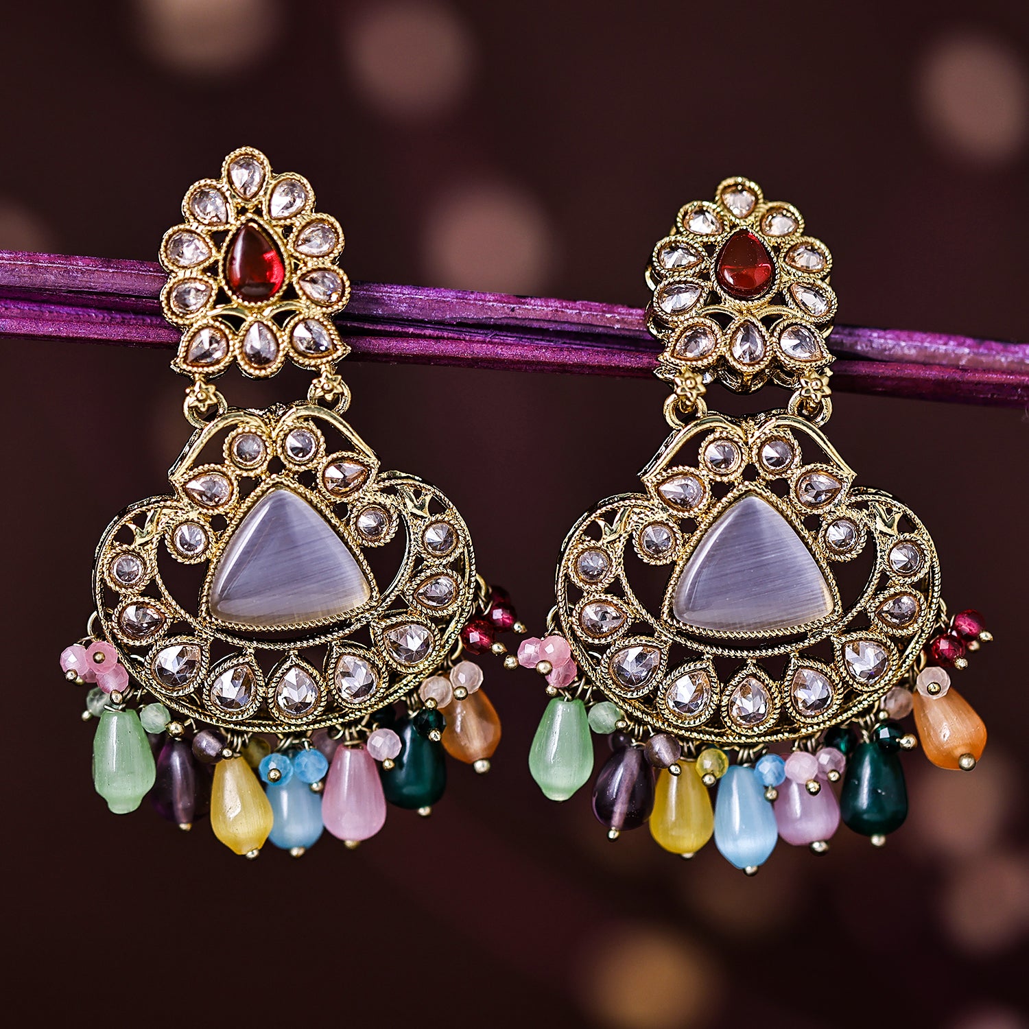 Sukkhi Stunning Gold Plated Chandelier Earring For Women