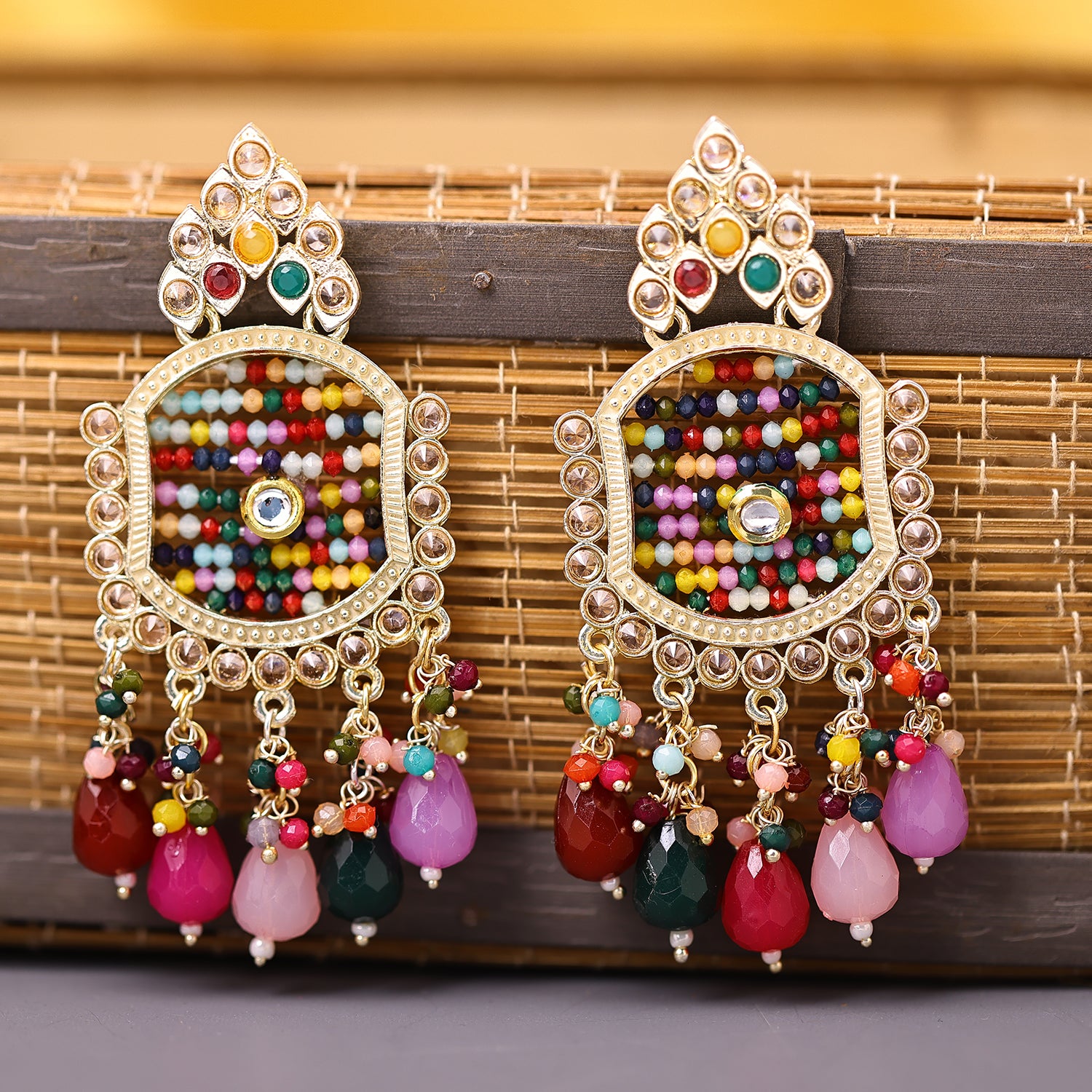 Sukkhi Creative Gold Plated Chandelier Earring For Women