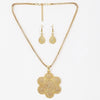 Sukkhi Indian Traditional Floral Shaped Golden Pendant Set for Women