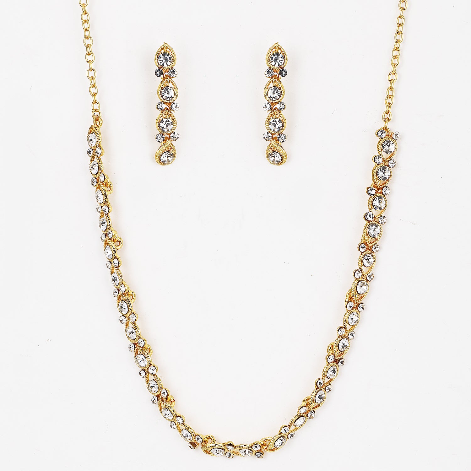 Sukkhi Graceful Stones Studded Necklace Set for Women