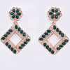 Sukkhi Stylish Floral with Square Shaped Green Earring for Women