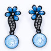 Sukkhi Modern Style Oxidised Blue Floral Earring for Women