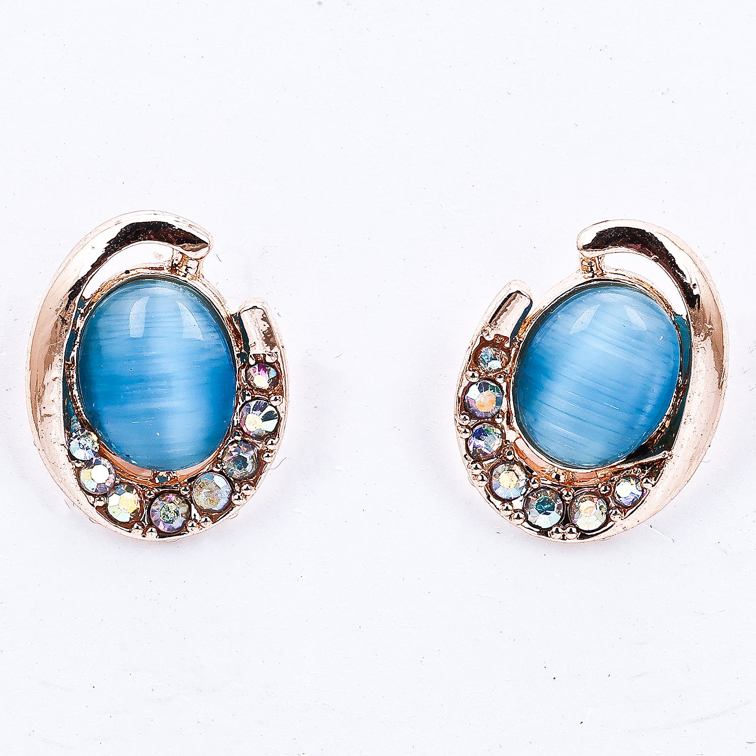Sukkhi Exotic Oval Shaped Stones Studded Blue Earrings for Women