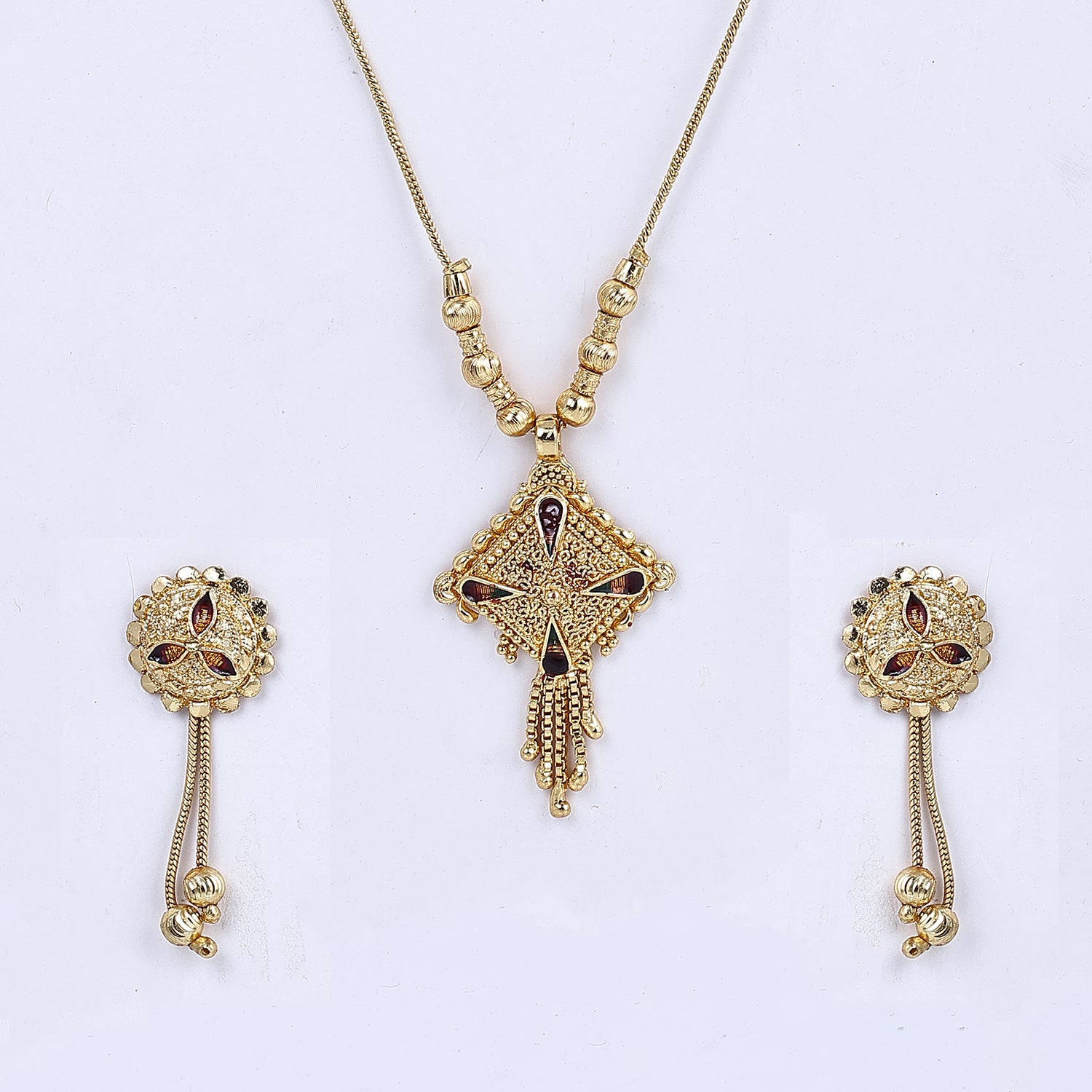 Sukkhi Industrial Gold Plated Pendant Set For Women