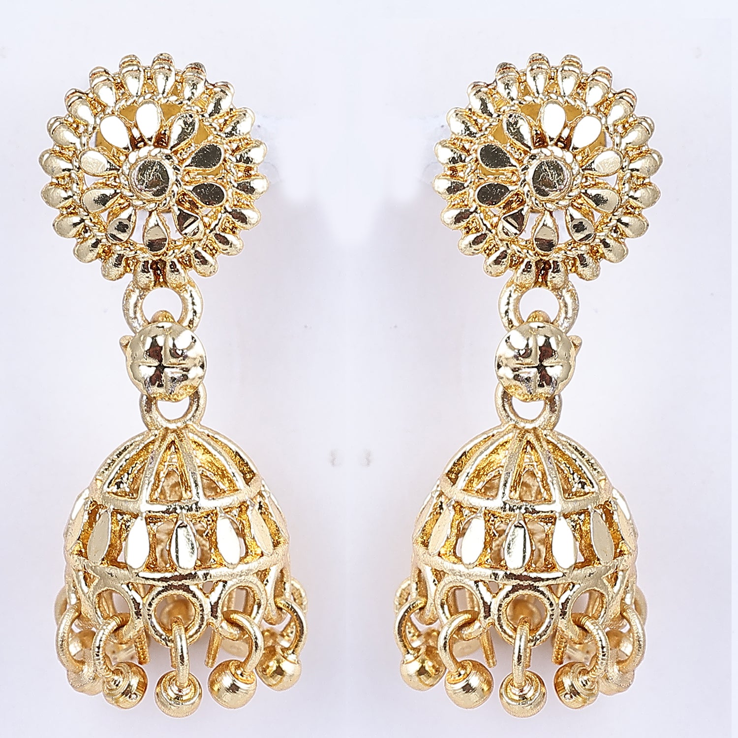 Sukkhi Flamboyant Gold Plated Jhumki Earrings For Women